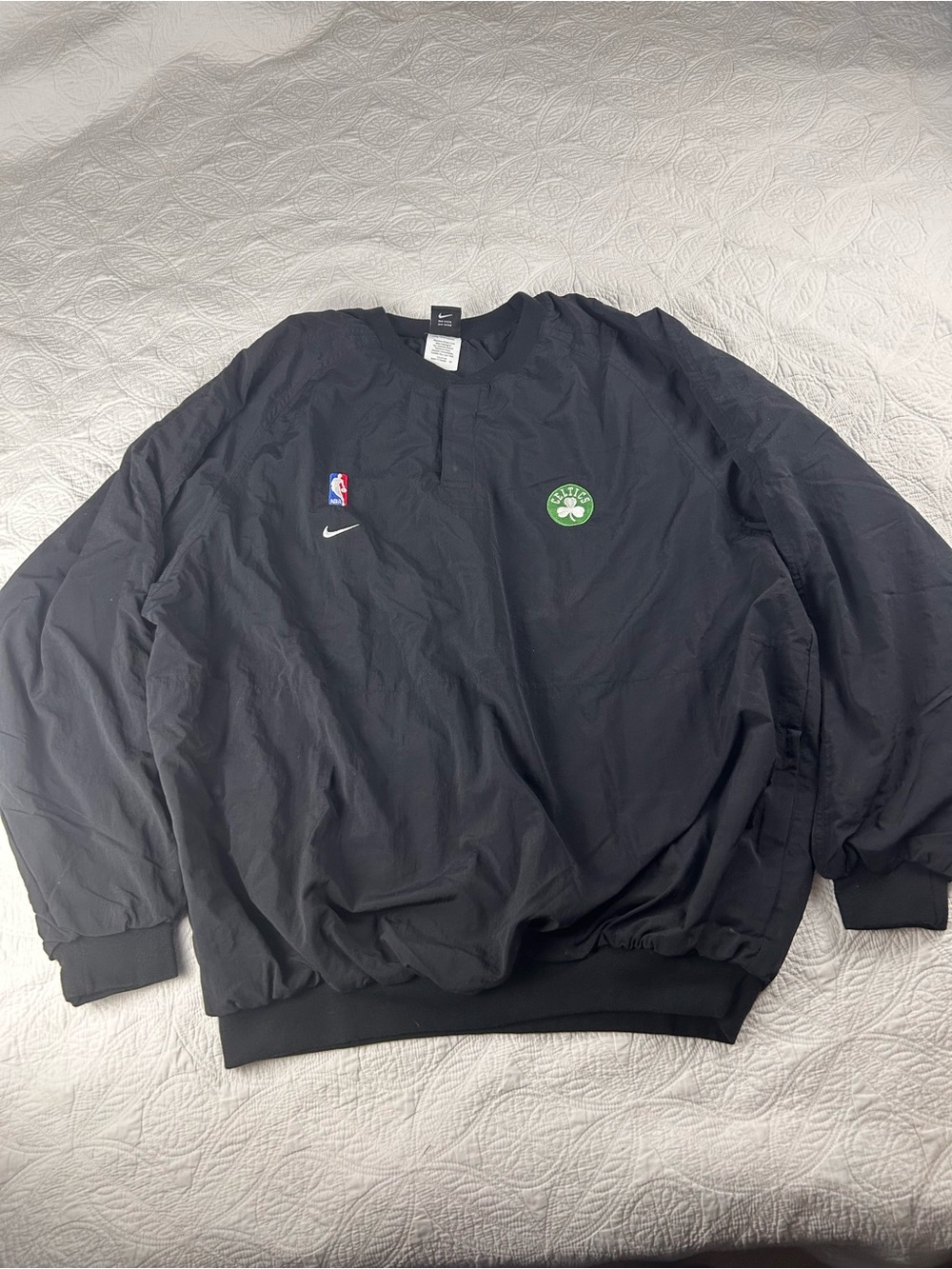 Nike Black Boston Celtics Windbreaker Pullover with Green Team Crest